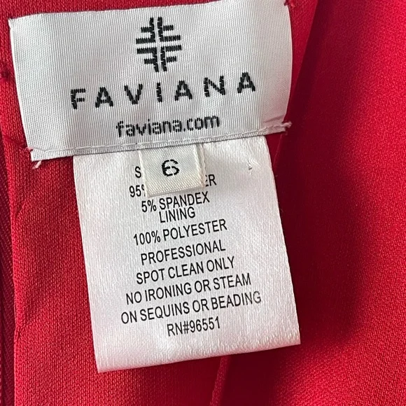 Faviana Red Waist Cut Out Prom Dress Size 6 - Picture 6 of 9